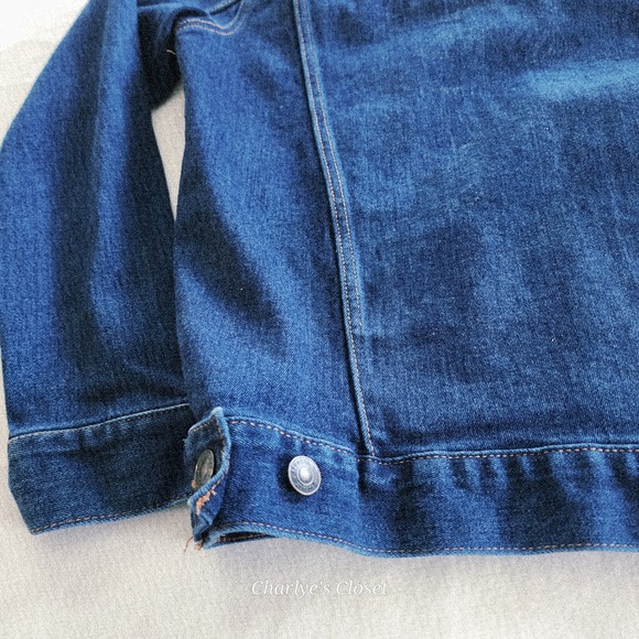 Womens Skull Graphic Indigo Wash Denim Jacket S Festival‎ Grunge Layering Basics - Picture 5 of 8